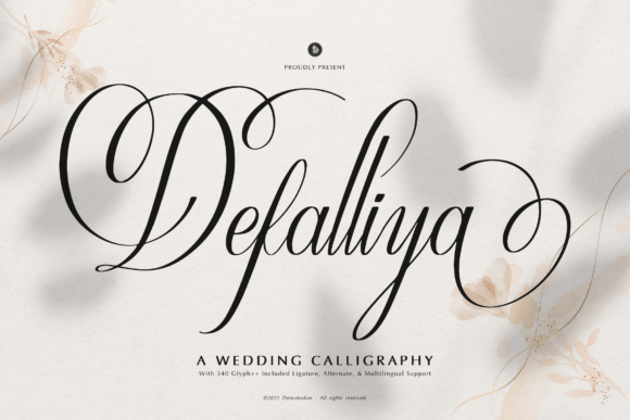 Defalliya: A Script Font for Elegant Wedding Stationery