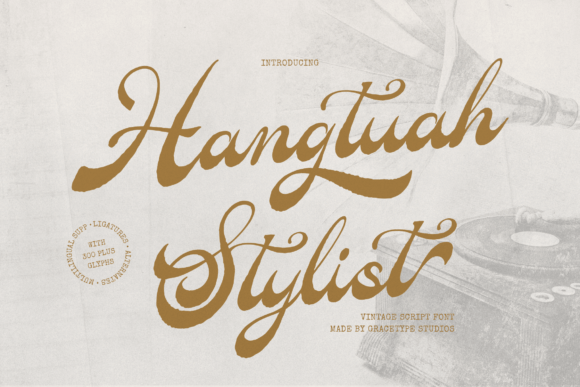 Hangtuah Stylist: Vintage Script Font for Classic Branding